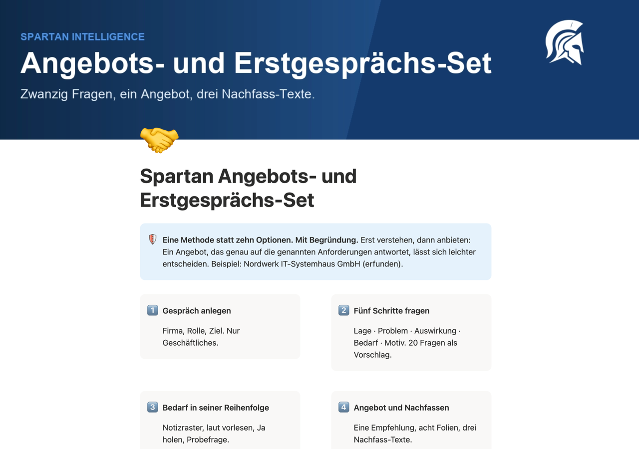 Vorschau Angebots- und Erstgesprächs-Set